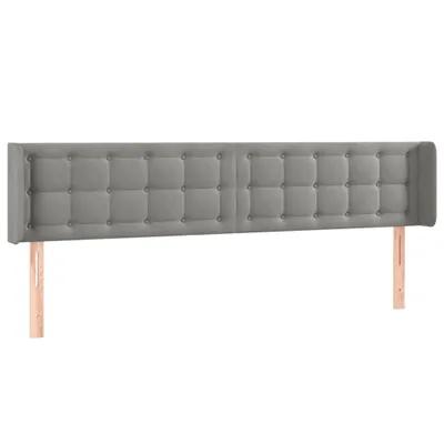 Image de vidaXL Tête de lit avec oreilles gris clair 203x16x78/88 cm velours