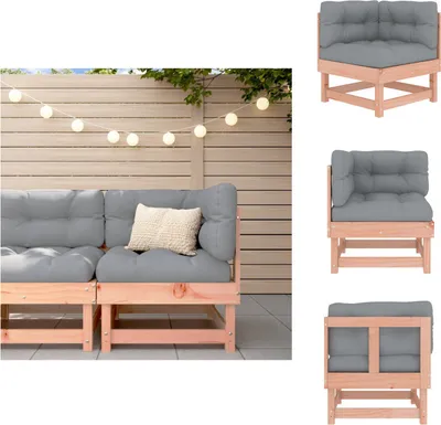 Produktbild von vidaXL Ecksofa mit Kissen Massivholz Douglasie -  Gartensofaelemente