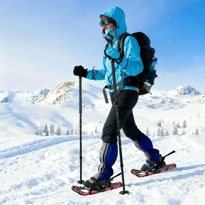 Produktbild von "Schlussverkauf" 3 in 1 Schneeschuhe - VIDAXL - Rot und Schwarz 21 Zoll Aluminium und HDPE  C17761