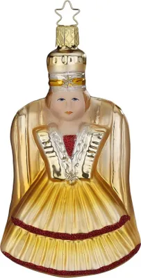 Produktbild von Christbaumschmuck Rauschgoldengel 13cm Glas Figur Gold