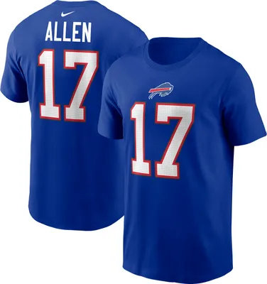 Produktbild von Josh Allen #17 Buffalo Bills NFL Nike Herren-T-Shirt mit Namen und Nummer, Größe: M