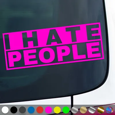 Produktbild von PantherPixel I hate People Aufkleber Ich Hasse Menschen Sticker Auto Geschenkidee Farbe Neon-Pink