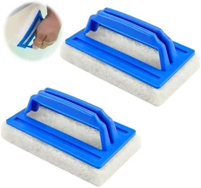 Produktbild von Aohcae 2 Stück Pool Bürsten Set Pool Schwamm Bürsten Kunststoff Schwimmbad Bürste Poolreinigung Handschrubber Schwimmbad Bürste mit Griff Schwamm Algenbürste