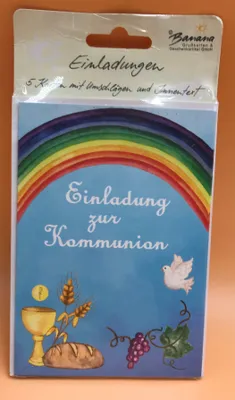 Produktbild von Einladungskarten zur Kommunion 5erSet 5 Stück im Topper mit Briefums