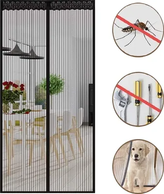 Produktbild von Magnet Fliegengitter Tür Balkontür 100x210cm Fliegengitter Tür Dachfenster Insektenschut