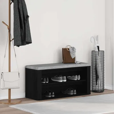 Produktbild von Möbel Schuhbank Schwarze Eiche 100 x 35 x 45 cm Holzwerkstoff - Schuhregale 862126