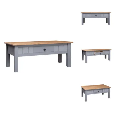 Obrázek produktu pro vidaXL Konferenční stolek šedý 100x60x45 cm masiv Panama borovice - Konferenční stolky