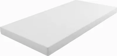A white mattress on a white background.