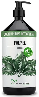 Produktbild von Green Home Love Nature Palmendünger 1 l, Flüssigdünger NPK 7+3+5 mit Dosierpumpe, für Hanfpalme, Kübel- & Gartenpalmen