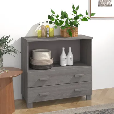 Produktbild von vidaXL Sideboard HAMAR Hellgrau 85x35x80 cm Massivholz Kiefer