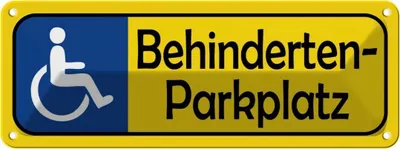 Produktbild von vianmo Blechschild 10x27 cm Behinderten Parkplatz Parkplatzschild