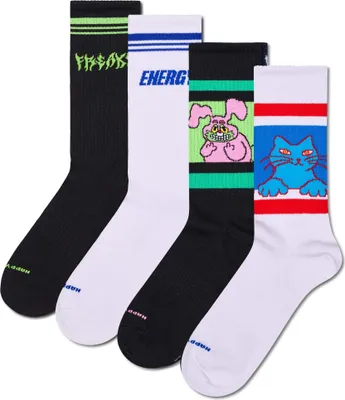 Produktbild von Happy Socks 4er Pack Uni Socken - Geschenkbox, Classics, gemischte Farben Freaky Energy 41-46