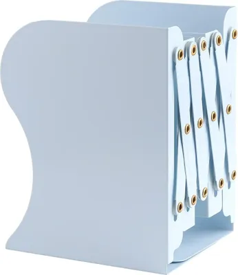 Produktbild von Verstellbare Metallbuchstützen - Schwerlast-Buchhalter für den Schreibtisch - Blaue Buchstütze