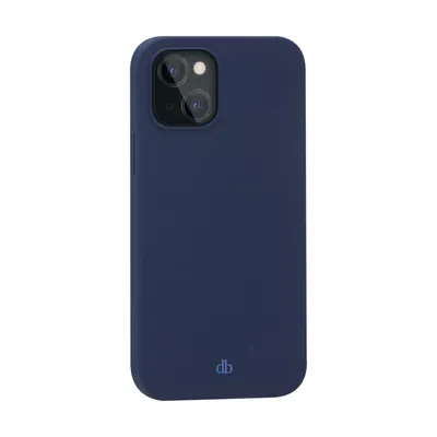 A dark blue iPhone case is shown against a white background.
