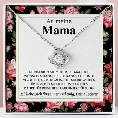 Produktbild von An meine Mama - Halskette und Anhänger plattiert mit 14 Karat Weißgold mit Zirkonia-Kristallen für Damen -  RILEY