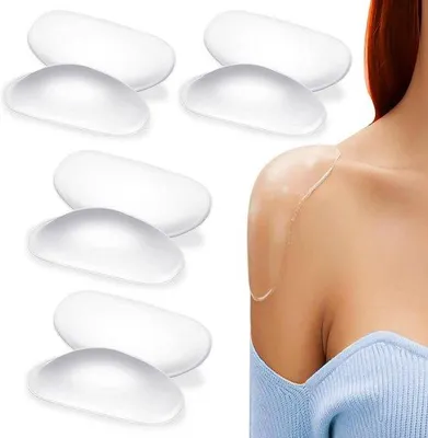 Produktbild von Silikon-Schulter-Pad-Set - 8 Transparente, Selbstklebende, Wiederverwendbare und atmungsaktive Push-Up-Schulter-Pads für Männer und Frauen