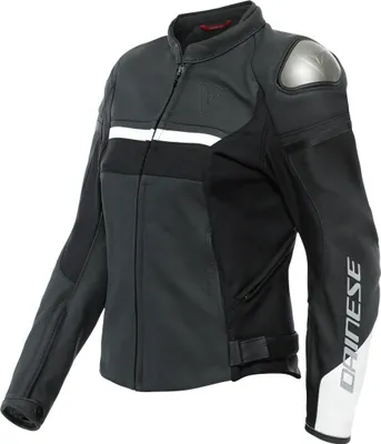 Productafbeelding van Dainese Rapida damesmotorjas, leer, zwart/wit, maat 50