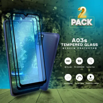Produktbild von 2-Pack Samsung Galaxy A03s - Gehärtetes Glas 9H - Hochwertiger 3D-Displayschutz