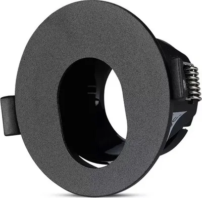 Produktbild von Desing Einbaurahmen Schwarz (matt) - Rund, Aluminium, für GU10 MR16 Leuchtmittel ( 8596 )