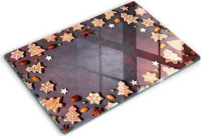Produktbild von Abdeckung Glas - Küchenabdeckung - 80x52 cm - Abdeckplatte -Lebkuchenweihnachten