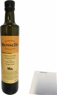 Produktbild von Rosello Olivenöl Aceite de Oliva Virgen Extra (500ml Flasche) + usy Block