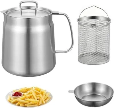 Zdjęcie produktu dla Mała frytkownica, stal nierdzewna, 1,5 l oleju, filtr do tłuszczu