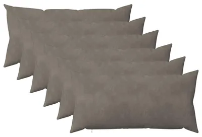 Image de vidaXL, housses de coussin, 6 pièces, HEERLEN, gris clair, 40 x 80 cm, velours