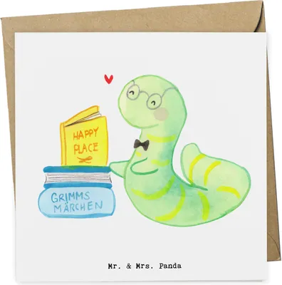 Produktbild von Mr. & Mrs. Panda Klappkarte Bibliothekar Herz - Weiß - Geschenk, doppelkarte, Leseratte, Grußkarte, Bibliothek, faltkarte, anlasskarte, Buchhandlung, Glückwunschkarte