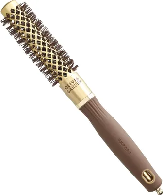 Zdjęcie produktu dla Olivia Garden Expert Blowout Shine Round Brush Wavy Bristles Gold & Brown 20 mm szczotka do włosów