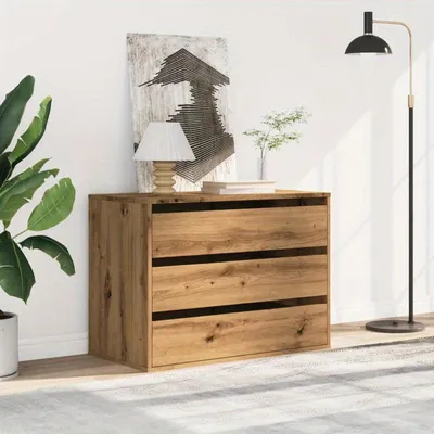 Imagen del producto de Cajonera - Madera de roble maciza - 80x41x58 cm - 4 cajones espaciosos - Hecha a mano