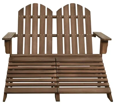 Produktbild von vidaXL Adirondack-Gartenbank 2-Sitzer mit Fußteil Tannenholz Braun