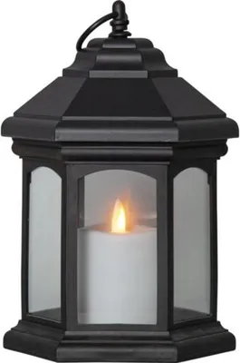 Produktbild von Star Trading 061-34-1 LED-Laterne "Linta", schwarz, 1 flackernde Kerze