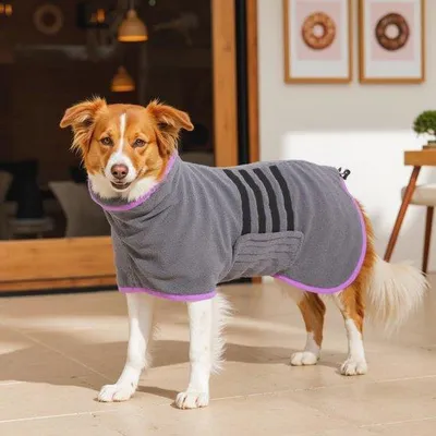 Produktbild von Hundebademantel aus Mikrofaser - Schnelltrocknend und super saugfähig für mittelgroße und große Hunde