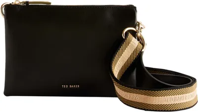 Produktbild von Ted Baker Leder Umhängetasche Darceyy Branded Webbing Leather Crossbody Bag Jet - Black schwarz