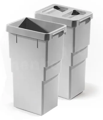 Produktbild von Hailo Inneneimer Paar 1107229 hellgrau 2x 13 Liter mit Deckel 1107239