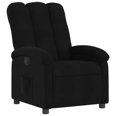 A black recliner chair shown from the front-left.