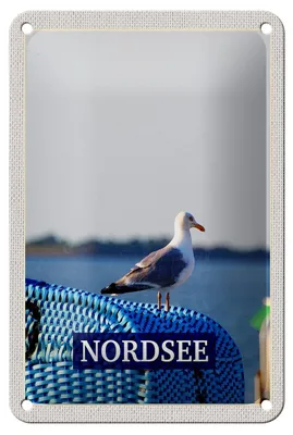 Produktbild von Blechschild Reise 12x18cm Nordsee Möwe Strand Meer Urlaub Trip Schild