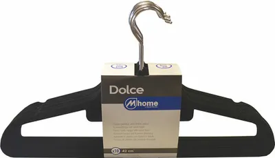 Zdjęcie produktu dla Zestaw 10 plastikowych wieszaków na ubrania z aksamitną osłoną 42 cm