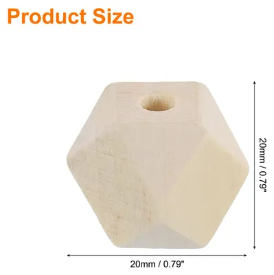 Produktbild von 20 Stš¹ck Geometrische Holzperlen, 20mm Holz Perlen zum Auff?deln mit Loch, Naturfarbene lose Abstandshalterperlen fš¹r Schmuckherstellung und Heimdekoration