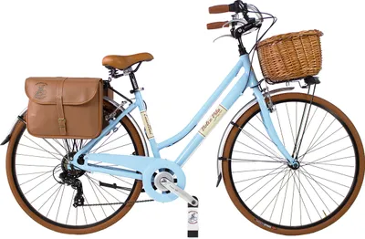 Immagine prodotto di Bicicletta da città Dolce Vita by Canellini OLDSTYLE donna con borse e cesto - Azzurro L