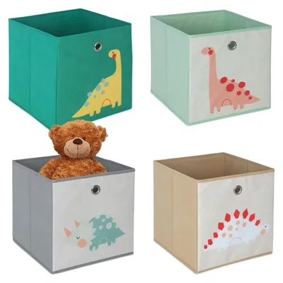 Productafbeelding van Relaxdays 10031582_492, Opbergdoos, Meerdere kleuren, Vierkant, Karton, Fleece, Staal, Met afbeelding, Interieur