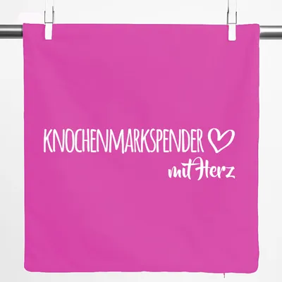 Produktbild von Huuraa Kissenbezug Knochenmarkspender mit Herz 40x40cm Fuchsia Baumwolle Dekokissenbezug Geschenkidee