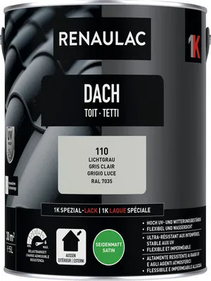 Produktbild von RENAULAC Dachfarbe seidenmatt lichtgrau 5 l