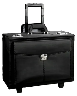 Produktbild von Pilotenkoffer Rocca II, Businesskoffer aus Mikrofaser, Handgepäck Aktentrolley mit 2 Rollen, 46 cm, 90 Liter, Schwarz