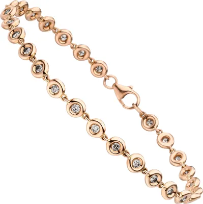Produktbild von Armband 585 Gold Rotgold 27 Diamanten Brillanten 0,88ct. 18 cm Tennisarmband