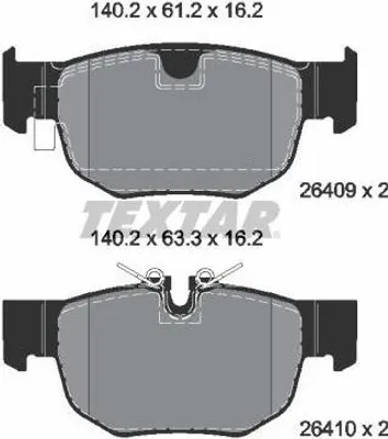Produktbild von TEXTAR Bremsbeläge Satz Hinten für JAGUAR F-PACE (X761) 2640901