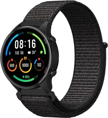 Produktbild von Strap-it Xiaomi Mi Watch Nylonarmband (Schwarz)
