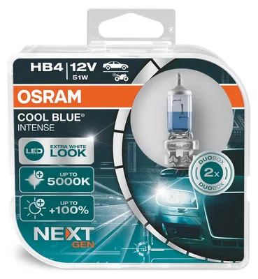 Image de 2 ampoules OSRAM COOL BLUE INTENSE, nouvelle génération, pour phares, modèle HB4 9006
