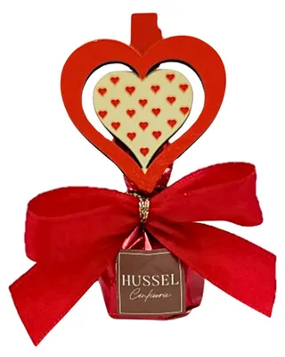 Produktbild von Hussel Herzens-Praline mit Holzclip, 12g