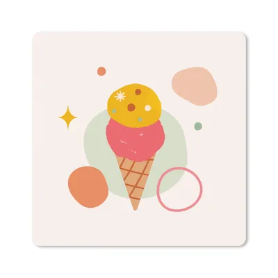 Produktbild von MuchoWow® Mauspad Mousepad Eiscreme - Pastell - Sommer 20x20 cm - Mousepads - Maus Mat - Pad - Mausunterlage - Desk Mat - Bureauartikeln